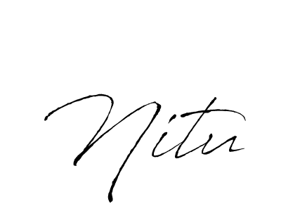 Nitu stylish signature style. Best Handwritten Sign (Antro_Vectra) for my name. Handwritten Signature Collection Ideas for my name Nitu. Nitu signature style 6 images and pictures png