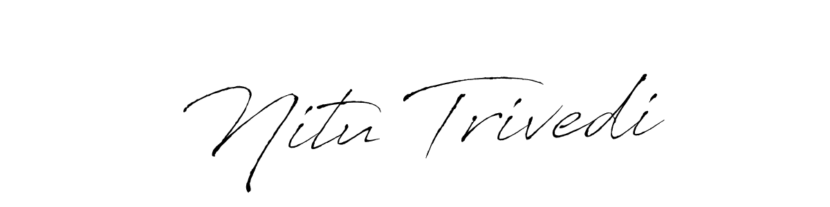 You should practise on your own different ways (Antro_Vectra) to write your name (Nitu Trivedi) in signature. don't let someone else do it for you. Nitu Trivedi signature style 6 images and pictures png