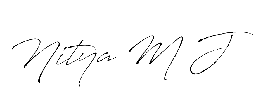 Design your own signature with our free online signature maker. With this signature software, you can create a handwritten (Antro_Vectra) signature for name Nitya M J. Nitya M J signature style 6 images and pictures png