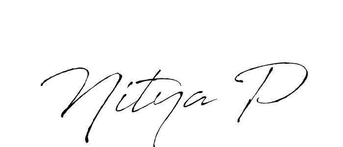 Use a signature maker to create a handwritten signature online. With this signature software, you can design (Antro_Vectra) your own signature for name Nitya P. Nitya P signature style 6 images and pictures png