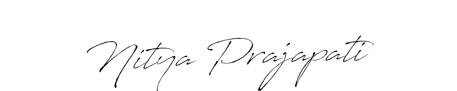 Make a beautiful signature design for name Nitya Prajapati. With this signature (Antro_Vectra) style, you can create a handwritten signature for free. Nitya Prajapati signature style 6 images and pictures png