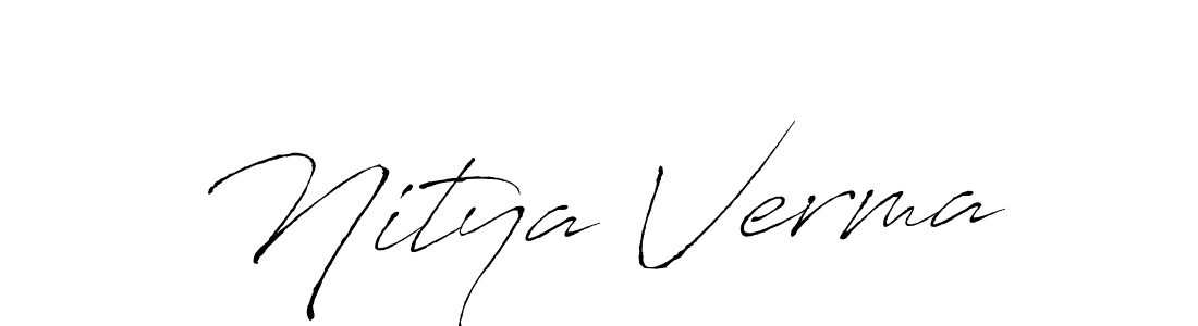 Create a beautiful signature design for name Nitya Verma. With this signature (Antro_Vectra) fonts, you can make a handwritten signature for free. Nitya Verma signature style 6 images and pictures png