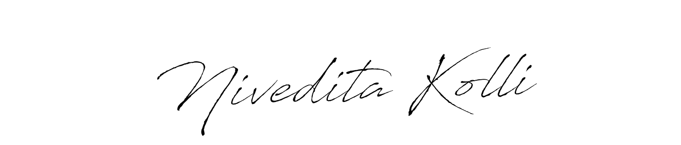 Design your own signature with our free online signature maker. With this signature software, you can create a handwritten (Antro_Vectra) signature for name Nivedita Kolli. Nivedita Kolli signature style 6 images and pictures png