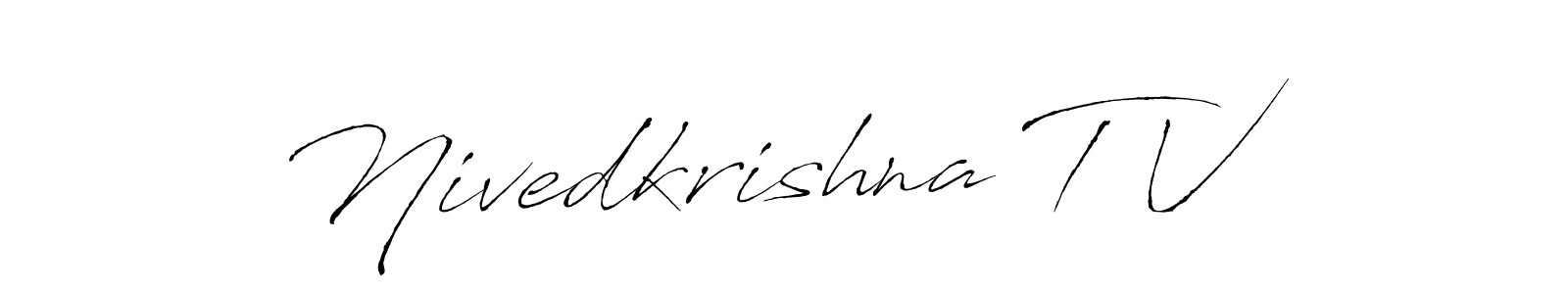 Similarly Antro_Vectra is the best handwritten signature design. Signature creator online .You can use it as an online autograph creator for name Nivedkrishna T V. Nivedkrishna T V signature style 6 images and pictures png