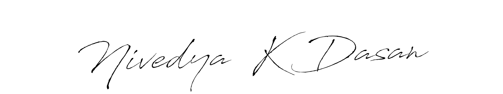 Similarly Antro_Vectra is the best handwritten signature design. Signature creator online .You can use it as an online autograph creator for name Nivedya  K Dasan. Nivedya  K Dasan signature style 6 images and pictures png