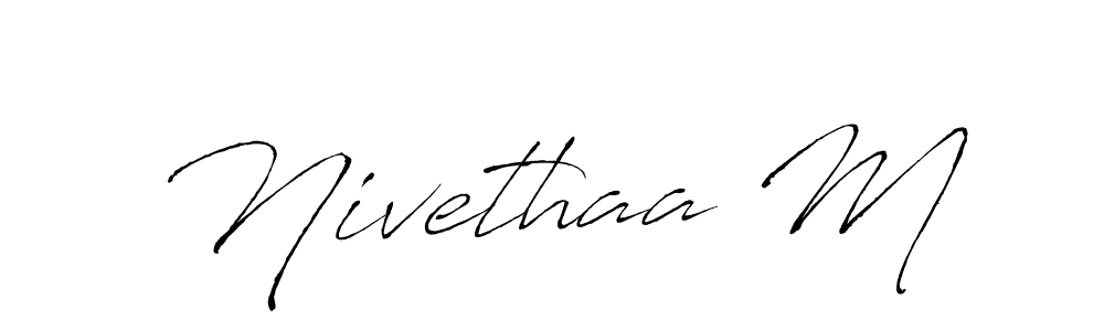 Here are the top 10 professional signature styles for the name Nivethaa M. These are the best autograph styles you can use for your name. Nivethaa M signature style 6 images and pictures png
