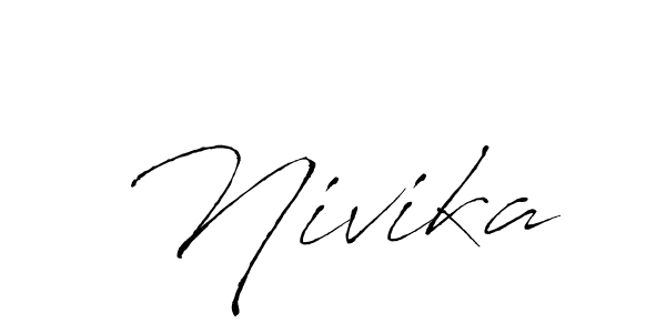 How to make Nivika name signature. Use Antro_Vectra style for creating short signs online. This is the latest handwritten sign. Nivika signature style 6 images and pictures png