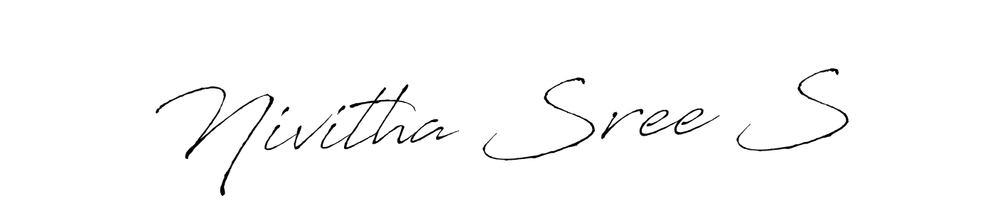 How to make Nivitha Sree S name signature. Use Antro_Vectra style for creating short signs online. This is the latest handwritten sign. Nivitha Sree S signature style 6 images and pictures png