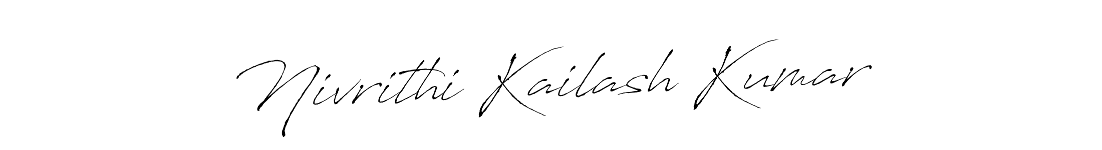 The best way (Antro_Vectra) to make a short signature is to pick only two or three words in your name. The name Nivrithi Kailash Kumar include a total of six letters. For converting this name. Nivrithi Kailash Kumar signature style 6 images and pictures png