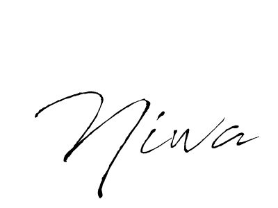 Use a signature maker to create a handwritten signature online. With this signature software, you can design (Antro_Vectra) your own signature for name Niwa. Niwa signature style 6 images and pictures png