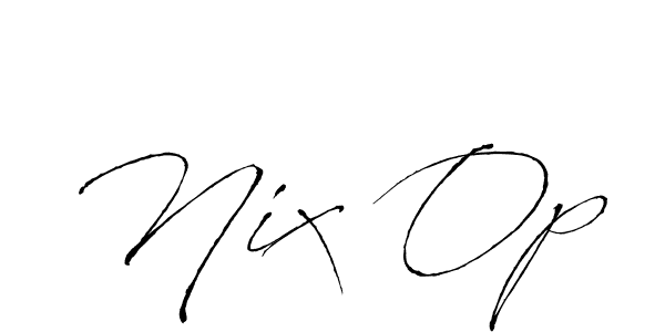 Make a beautiful signature design for name Nix Op. With this signature (Antro_Vectra) style, you can create a handwritten signature for free. Nix Op signature style 6 images and pictures png
