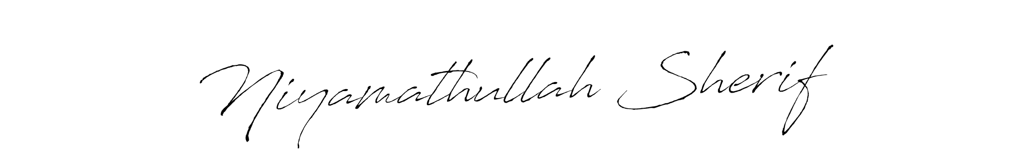 Make a beautiful signature design for name Niyamathullah Sherif. With this signature (Antro_Vectra) style, you can create a handwritten signature for free. Niyamathullah Sherif signature style 6 images and pictures png