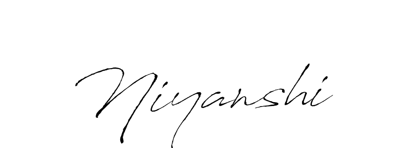 Make a beautiful signature design for name Niyanshi. With this signature (Antro_Vectra) style, you can create a handwritten signature for free. Niyanshi signature style 6 images and pictures png