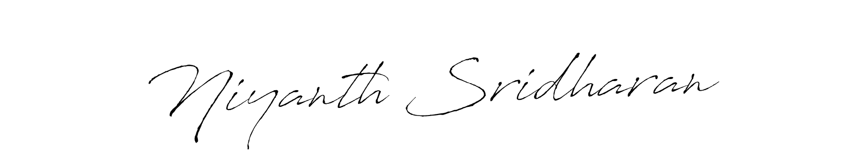 How to make Niyanth Sridharan name signature. Use Antro_Vectra style for creating short signs online. This is the latest handwritten sign. Niyanth Sridharan signature style 6 images and pictures png