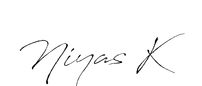 Design your own signature with our free online signature maker. With this signature software, you can create a handwritten (Antro_Vectra) signature for name Niyas K. Niyas K signature style 6 images and pictures png