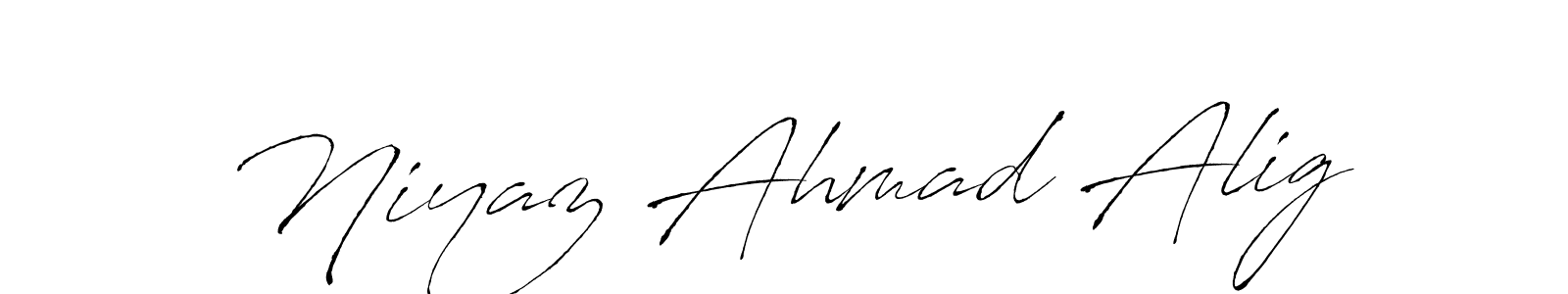 Design your own signature with our free online signature maker. With this signature software, you can create a handwritten (Antro_Vectra) signature for name Niyaz Ahmad Alig. Niyaz Ahmad Alig signature style 6 images and pictures png