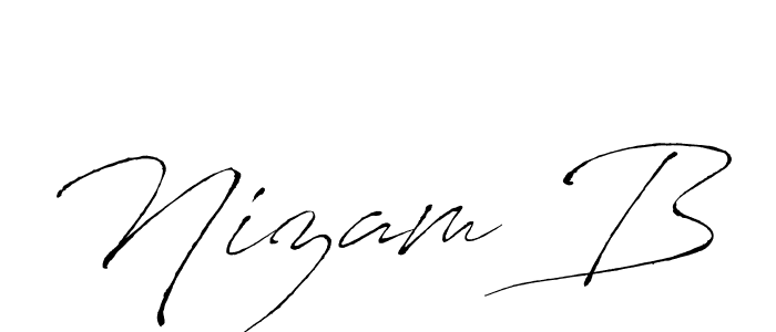 How to make Nizam B signature? Antro_Vectra is a professional autograph style. Create handwritten signature for Nizam B name. Nizam B signature style 6 images and pictures png