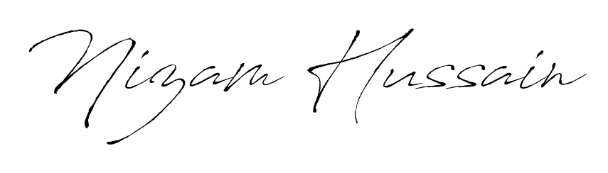Quickly download Nizam Hussain name signature in high-resolution PNG using Antro_Vectra style. Ready to insert into PDFs and online applications. Nizam Hussain signature style 6 images and pictures png