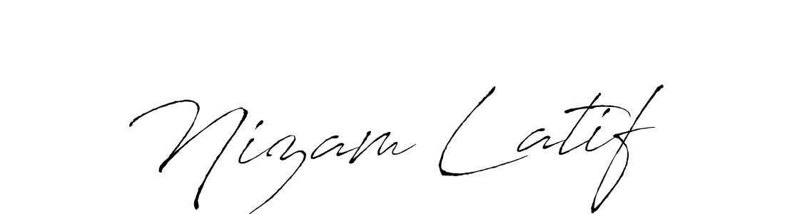 The best way (Antro_Vectra) to make a short signature is to pick only two or three words in your name. The name Nizam Latif include a total of six letters. For converting this name. Nizam Latif signature style 6 images and pictures png