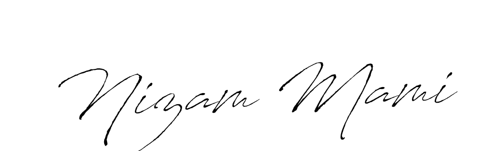 Create a beautiful signature design for name Nizam Mami. With this signature (Antro_Vectra) fonts, you can make a handwritten signature for free. Nizam Mami signature style 6 images and pictures png
