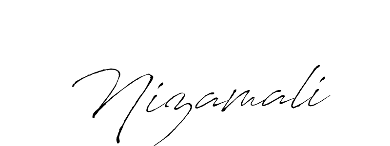 Design your own signature with our free online signature maker. With this signature software, you can create a handwritten (Antro_Vectra) signature for name Nizamali. Nizamali signature style 6 images and pictures png