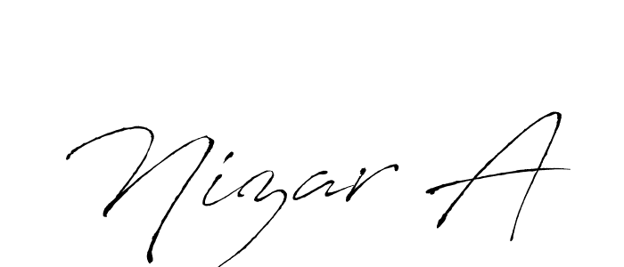 The best way (Antro_Vectra) to make a short signature is to pick only two or three words in your name. The name Nizar A include a total of six letters. For converting this name. Nizar A signature style 6 images and pictures png