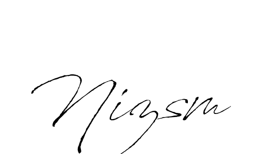 Nizsm stylish signature style. Best Handwritten Sign (Antro_Vectra) for my name. Handwritten Signature Collection Ideas for my name Nizsm. Nizsm signature style 6 images and pictures png