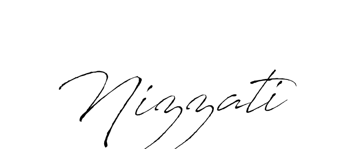 Make a beautiful signature design for name Nizzati. With this signature (Antro_Vectra) style, you can create a handwritten signature for free. Nizzati signature style 6 images and pictures png