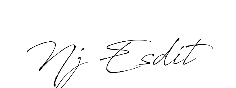 How to make Nj Esdit name signature. Use Antro_Vectra style for creating short signs online. This is the latest handwritten sign. Nj Esdit signature style 6 images and pictures png