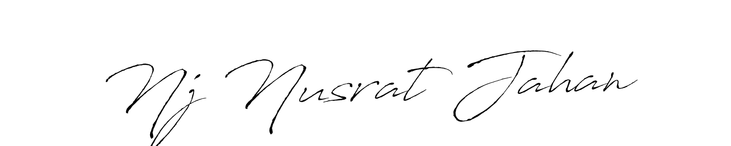 Design your own signature with our free online signature maker. With this signature software, you can create a handwritten (Antro_Vectra) signature for name Nj Nusrat Jahan. Nj Nusrat Jahan signature style 6 images and pictures png