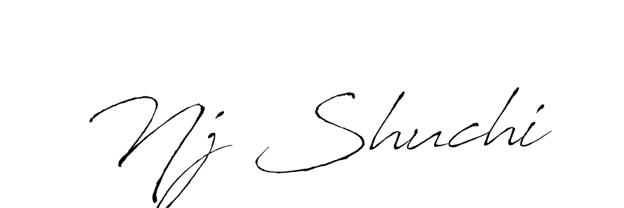 Create a beautiful signature design for name Nj Shuchi. With this signature (Antro_Vectra) fonts, you can make a handwritten signature for free. Nj Shuchi signature style 6 images and pictures png