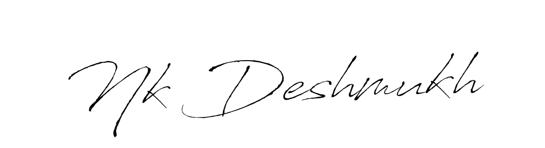 Use a signature maker to create a handwritten signature online. With this signature software, you can design (Antro_Vectra) your own signature for name Nk Deshmukh. Nk Deshmukh signature style 6 images and pictures png