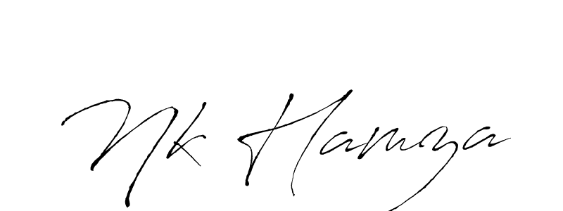 Also You can easily find your signature by using the search form. We will create Nk Hamza name handwritten signature images for you free of cost using Antro_Vectra sign style. Nk Hamza signature style 6 images and pictures png