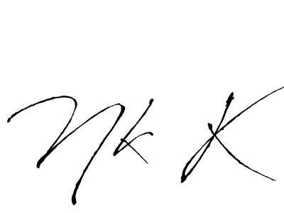 Design your own signature with our free online signature maker. With this signature software, you can create a handwritten (Antro_Vectra) signature for name Nk K. Nk K signature style 6 images and pictures png