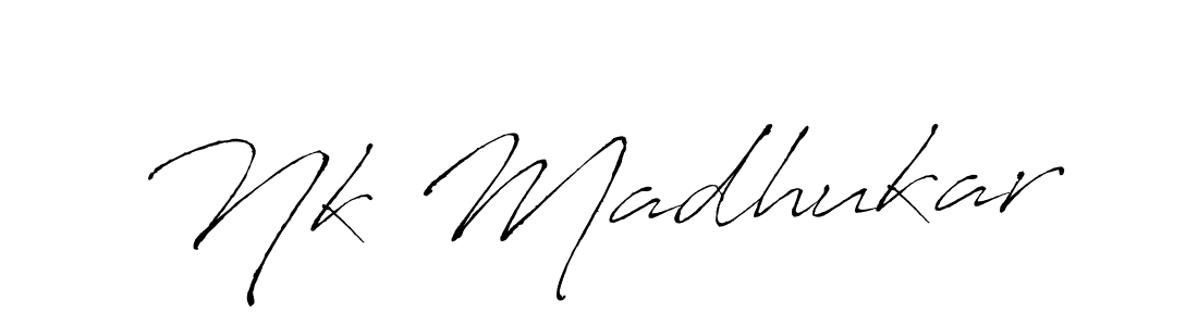 Design your own signature with our free online signature maker. With this signature software, you can create a handwritten (Antro_Vectra) signature for name Nk Madhukar. Nk Madhukar signature style 6 images and pictures png