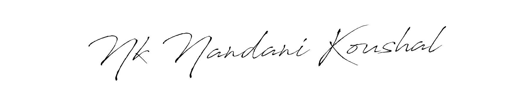 Make a beautiful signature design for name Nk Nandani Koushal. With this signature (Antro_Vectra) style, you can create a handwritten signature for free. Nk Nandani Koushal signature style 6 images and pictures png