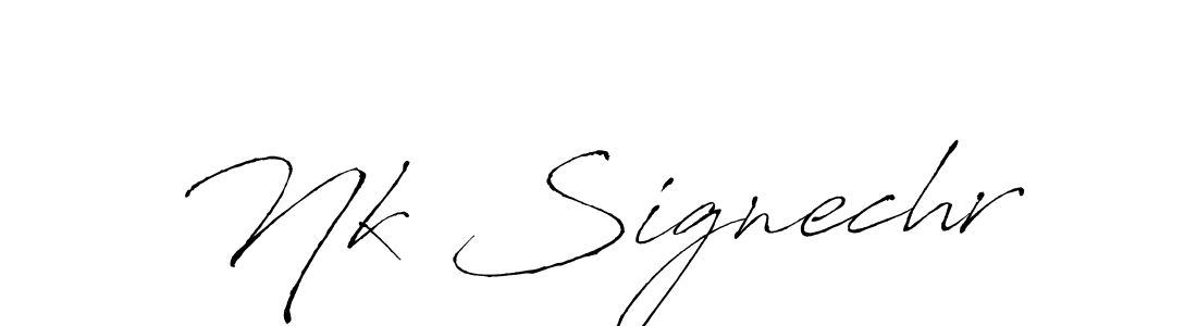 How to make Nk Signechr name signature. Use Antro_Vectra style for creating short signs online. This is the latest handwritten sign. Nk Signechr signature style 6 images and pictures png