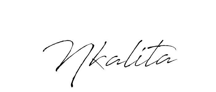 Make a beautiful signature design for name Nkalita. With this signature (Antro_Vectra) style, you can create a handwritten signature for free. Nkalita signature style 6 images and pictures png
