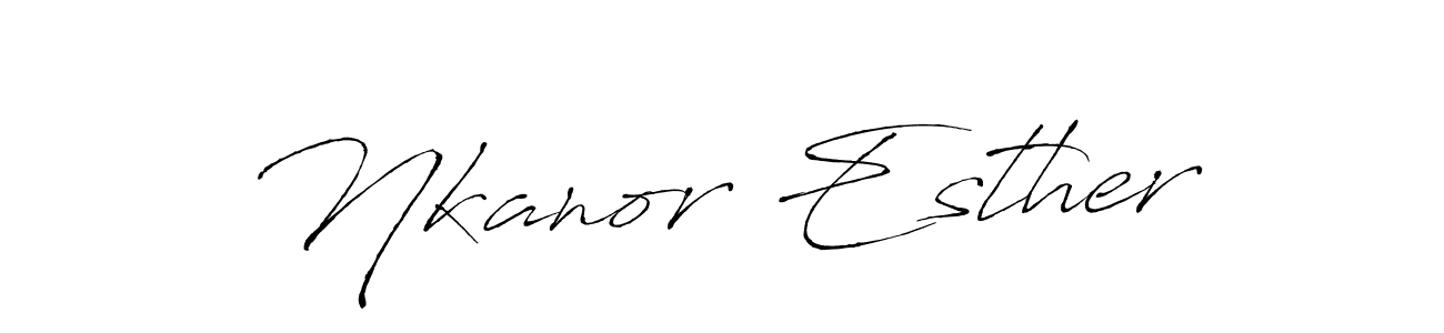 Design your own signature with our free online signature maker. With this signature software, you can create a handwritten (Antro_Vectra) signature for name Nkanor Esther. Nkanor Esther signature style 6 images and pictures png