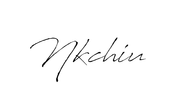 Make a beautiful signature design for name Nkchiu. With this signature (Antro_Vectra) style, you can create a handwritten signature for free. Nkchiu signature style 6 images and pictures png