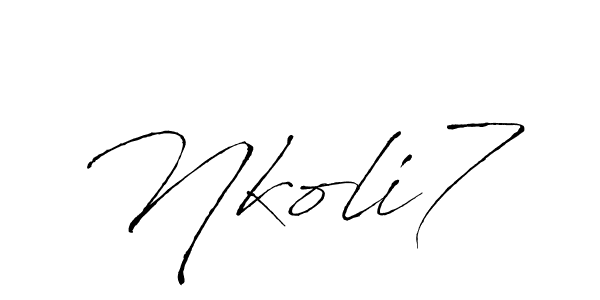 Here are the top 10 professional signature styles for the name Nkoli7. These are the best autograph styles you can use for your name. Nkoli7 signature style 6 images and pictures png