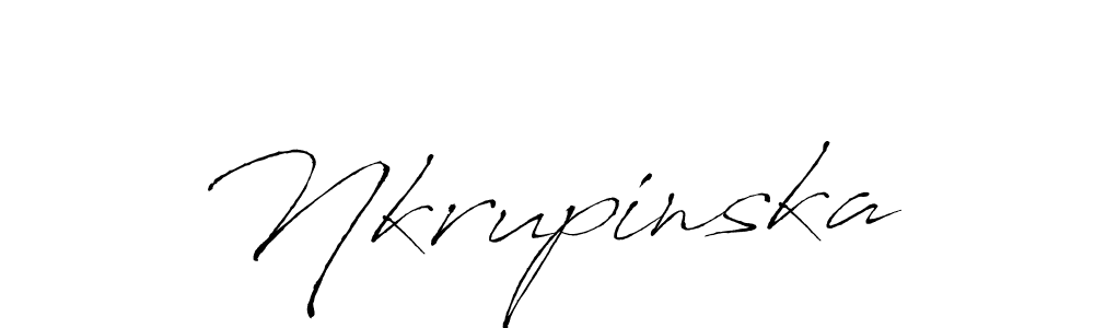 How to make Nkrupinska name signature. Use Antro_Vectra style for creating short signs online. This is the latest handwritten sign. Nkrupinska signature style 6 images and pictures png