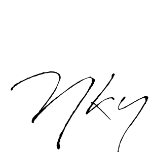 Nky stylish signature style. Best Handwritten Sign (Antro_Vectra) for my name. Handwritten Signature Collection Ideas for my name Nky. Nky signature style 6 images and pictures png