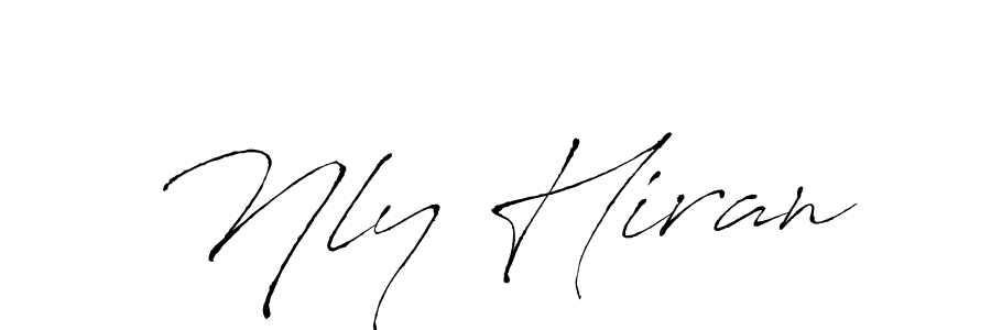 You should practise on your own different ways (Antro_Vectra) to write your name (Nly Hiran) in signature. don't let someone else do it for you. Nly Hiran signature style 6 images and pictures png