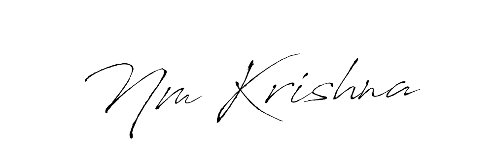 Nm Krishna stylish signature style. Best Handwritten Sign (Antro_Vectra) for my name. Handwritten Signature Collection Ideas for my name Nm Krishna. Nm Krishna signature style 6 images and pictures png