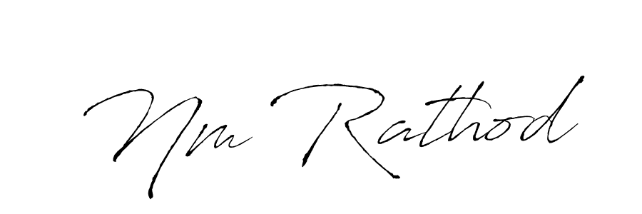 Design your own signature with our free online signature maker. With this signature software, you can create a handwritten (Antro_Vectra) signature for name Nm Rathod. Nm Rathod signature style 6 images and pictures png
