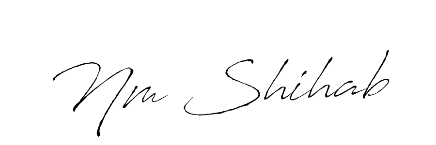 How to make Nm Shihab signature? Antro_Vectra is a professional autograph style. Create handwritten signature for Nm Shihab name. Nm Shihab signature style 6 images and pictures png