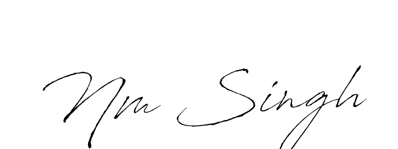 The best way (Antro_Vectra) to make a short signature is to pick only two or three words in your name. The name Nm Singh include a total of six letters. For converting this name. Nm Singh signature style 6 images and pictures png