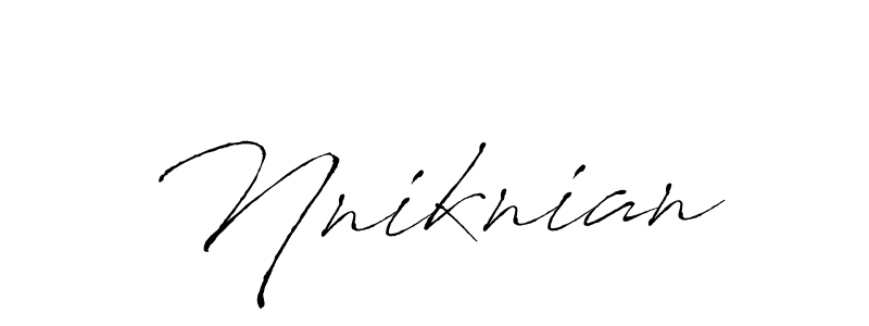 Use a signature maker to create a handwritten signature online. With this signature software, you can design (Antro_Vectra) your own signature for name Nniknian. Nniknian signature style 6 images and pictures png