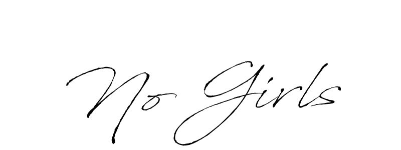 The best way (Antro_Vectra) to make a short signature is to pick only two or three words in your name. The name No Girls include a total of six letters. For converting this name. No Girls signature style 6 images and pictures png